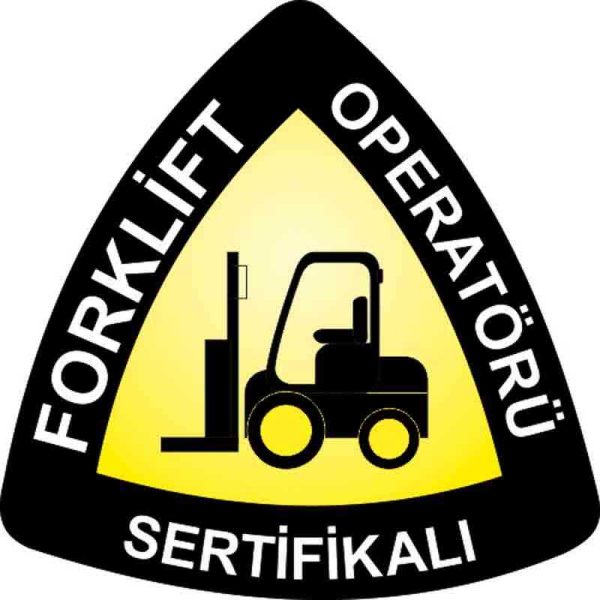 Sertifikalı Forklift Operatörü Baret Etiketi 3 Cm Çap