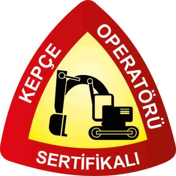 Sertifikalı Kepçe Operatörü Baret Etiketi 3 Cm Çap