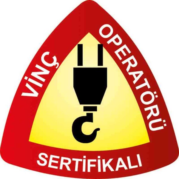 Sertifikalı Vinç Operatörü Baret Etiketi 3 Cm Çap
