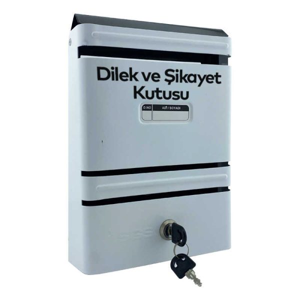 SGS 333 Metal Posta ve Dilek Şikayet Kutusu 27x21x6cm Beyaz