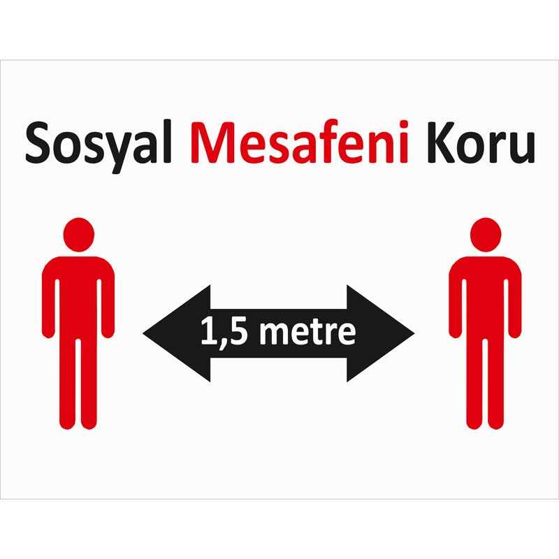 Sosyal Mesafeni Koru Yer Etiketi Kare U21077