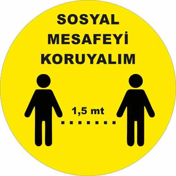 Sosyal Mesafeyi Koruyalım Yer Etiketi 30 cm U21068