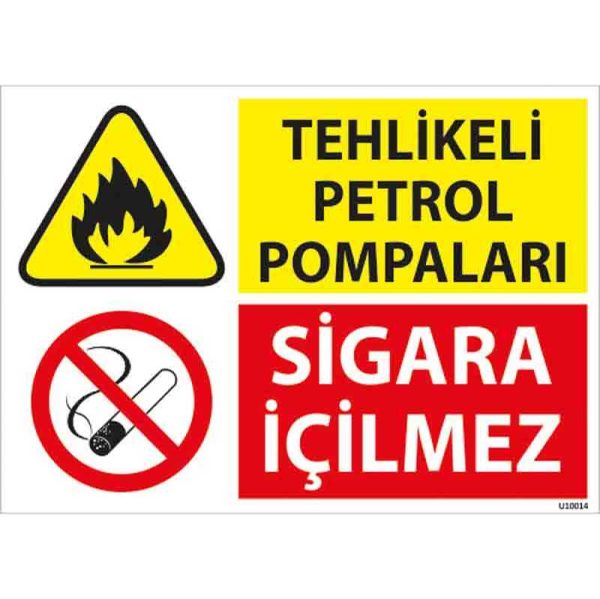 Tehlikeli Petrol Pompaları Uyarı Levhası