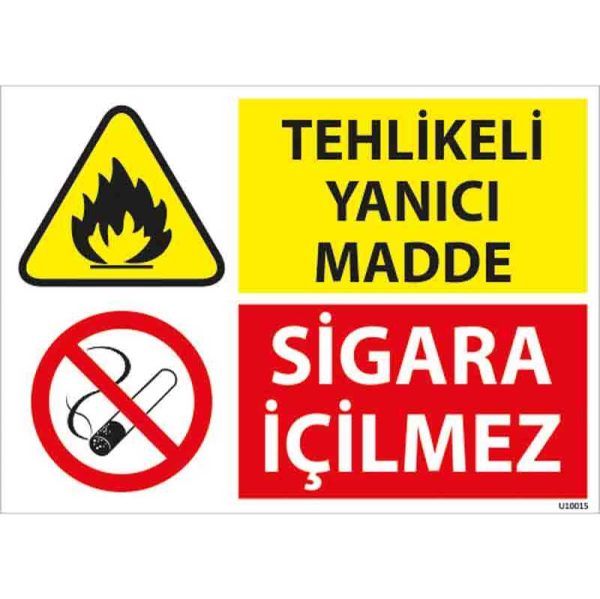 Tehlikeli Yanıcı Madde Uyarı Levhası
