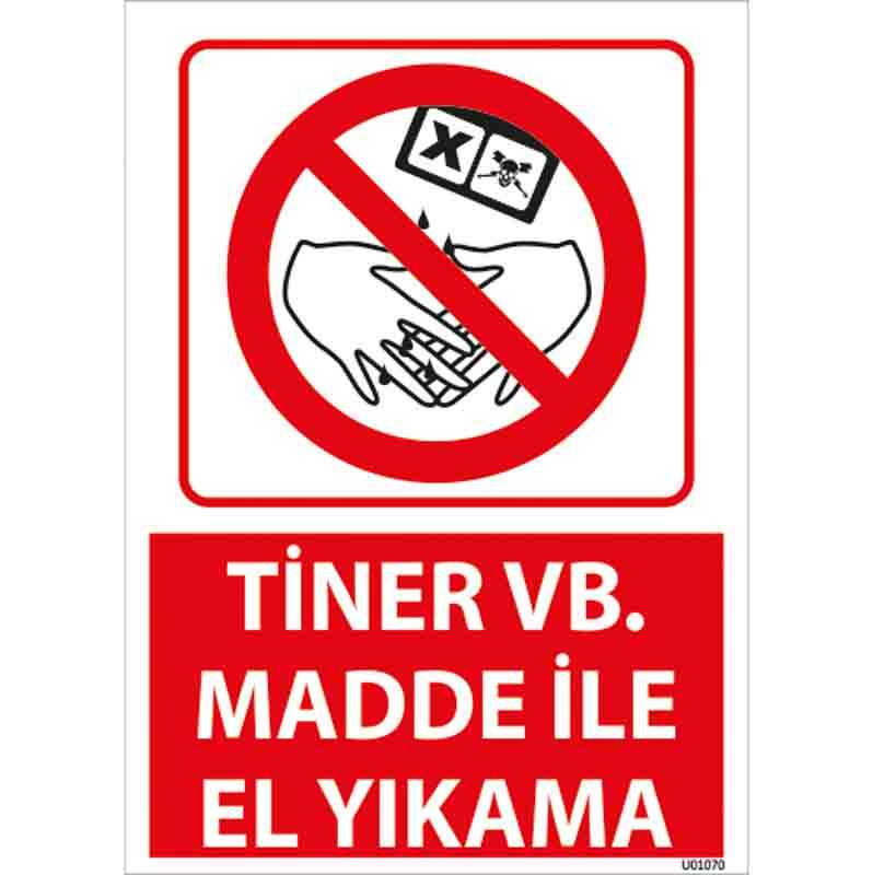 Tiner İle El Yıkama Uyarı Levhası