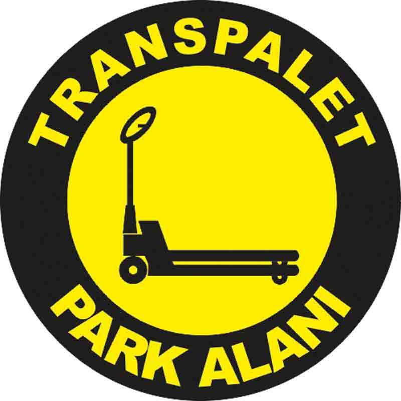 Transpalet Park Alanı Yer Etiketi 30 cm Çap