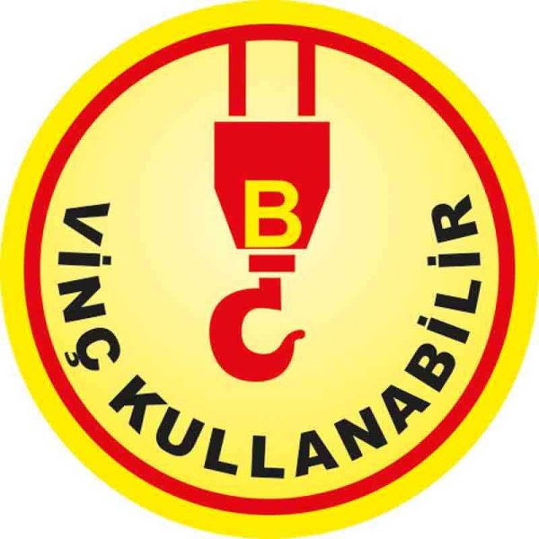 Vinç Kullanabilir B Baret Etiketi 3 Cm Çap