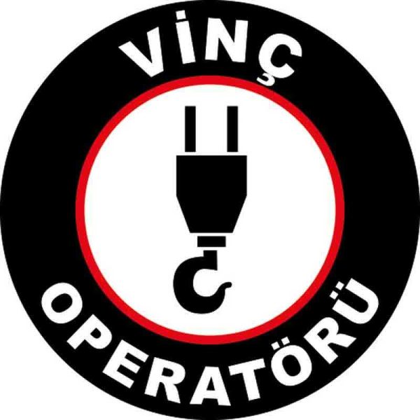 Vinç Operatörü Baret Etiketi 3 Cm Çap
