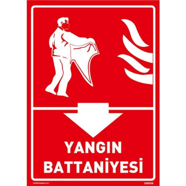 Yangın Battaniyesi Uyarı Levhası
