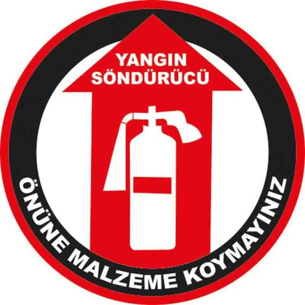 Yangın Söndürücü Yer Etiketi 30 cm Çap