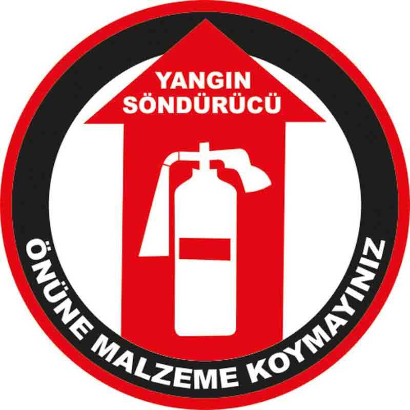 Yangın Söndürücü Yer Etiketi 30 cm Çap