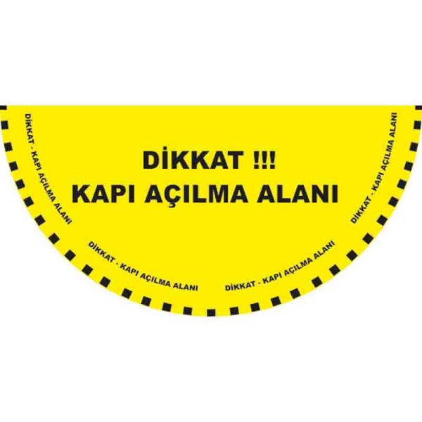 Yarım Daire Kapı Açılma Alanı Yer Etiketi 160 cm