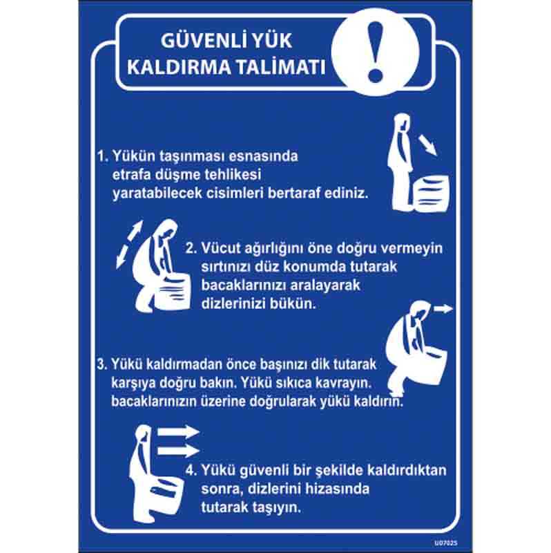 Yük Kaldırma Talimatı Uyarı Levhası