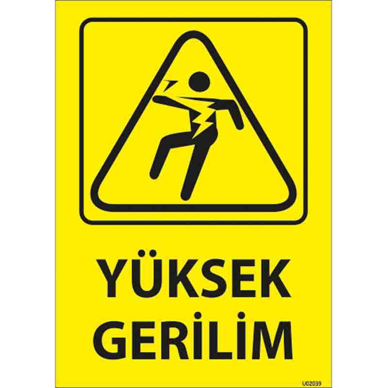 Yüksek Gerilim Uyarı Levhası