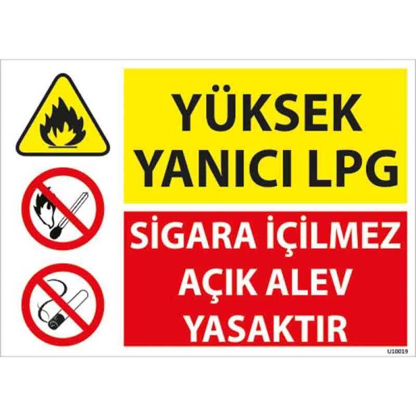 Yüksek Yanıcı Lpg Uyarı Levhası