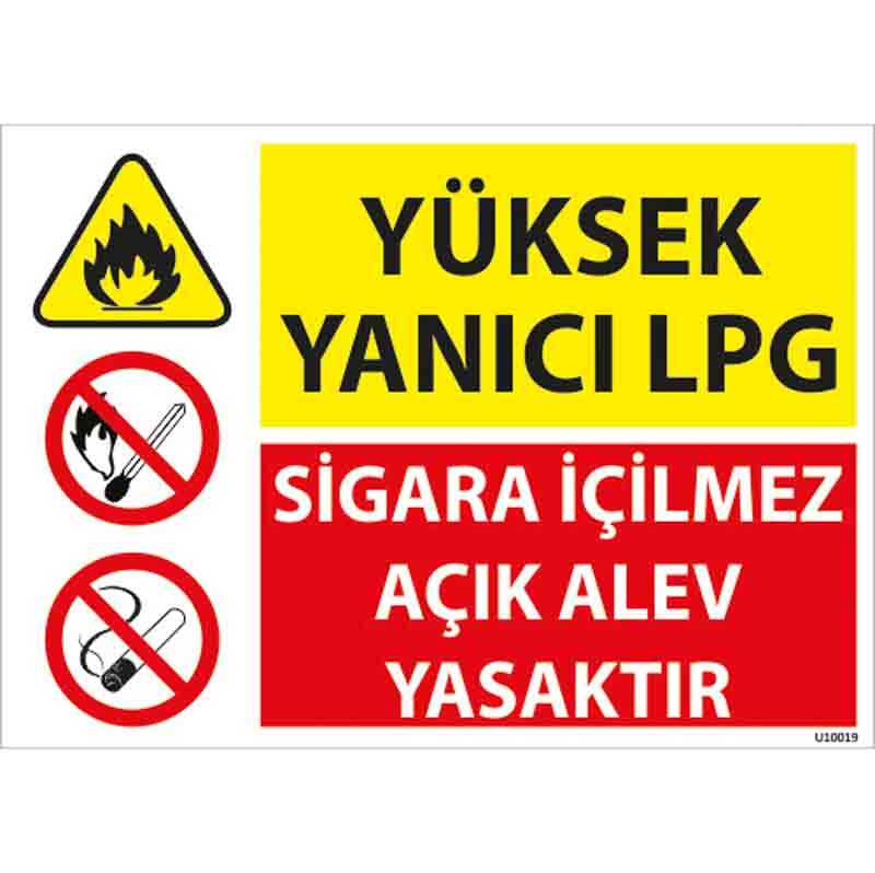 Yüksek Yanıcı Lpg Uyarı Levhası