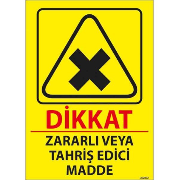 Zaralı Ve Tahriş Edici Madde Uyarı Levhası